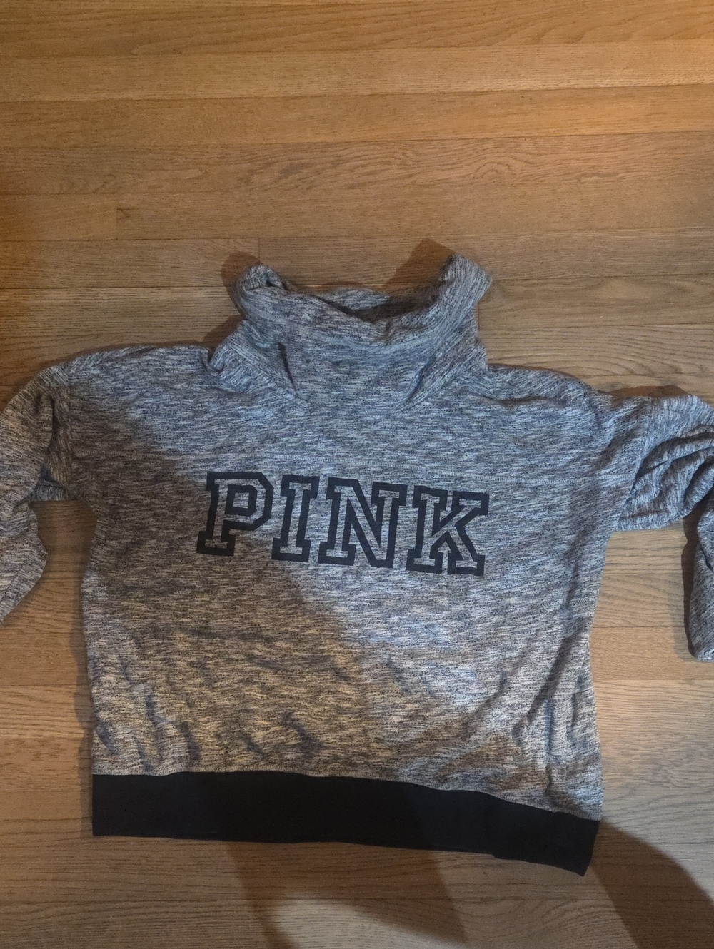 PINK Victoria's Secret Gray Marled Funnel Neck Sweatshirt